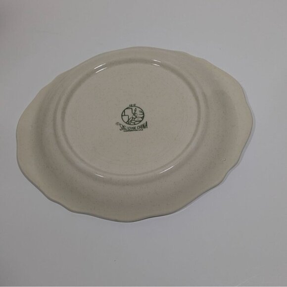 Syracuse China 12-C Beige Brown Scalloped Dinner Plate Floral Vine - Picture 5 of 6